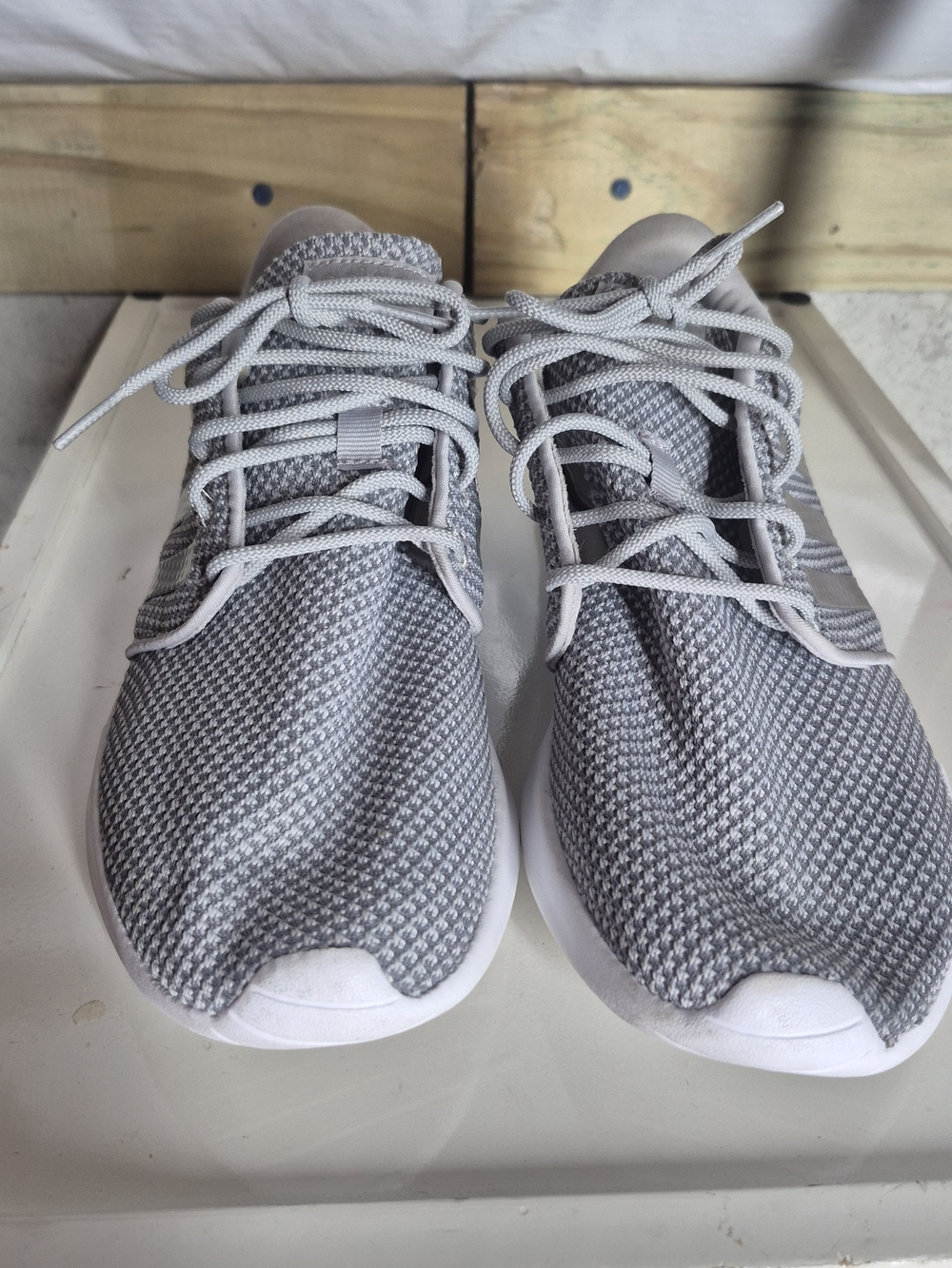 adidas Men's Gray Knit Athletic Sneakers
